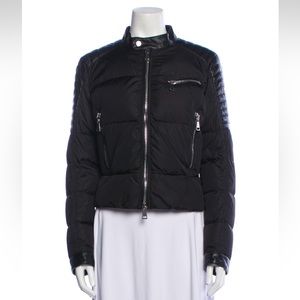 MONCLER Moto Leather and Down Jacket